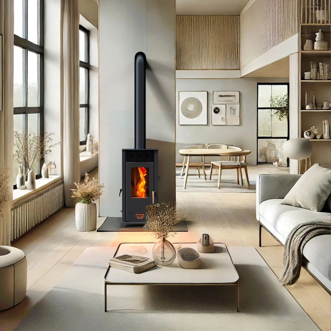 BABAS STOVE ECO 8KW FAN MANUEL ODUN VE PELET SOBASI